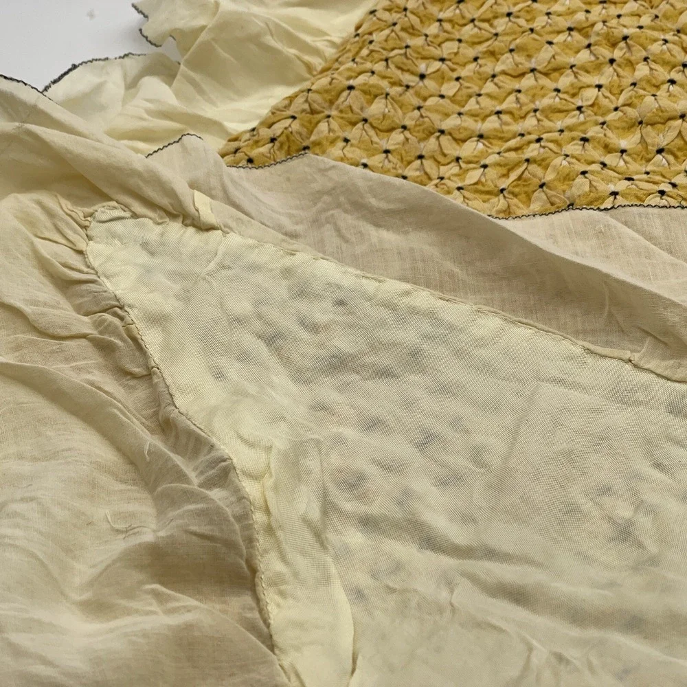 Table Runner Topper Handmade Quilted Cotton Yellow 46 X 26